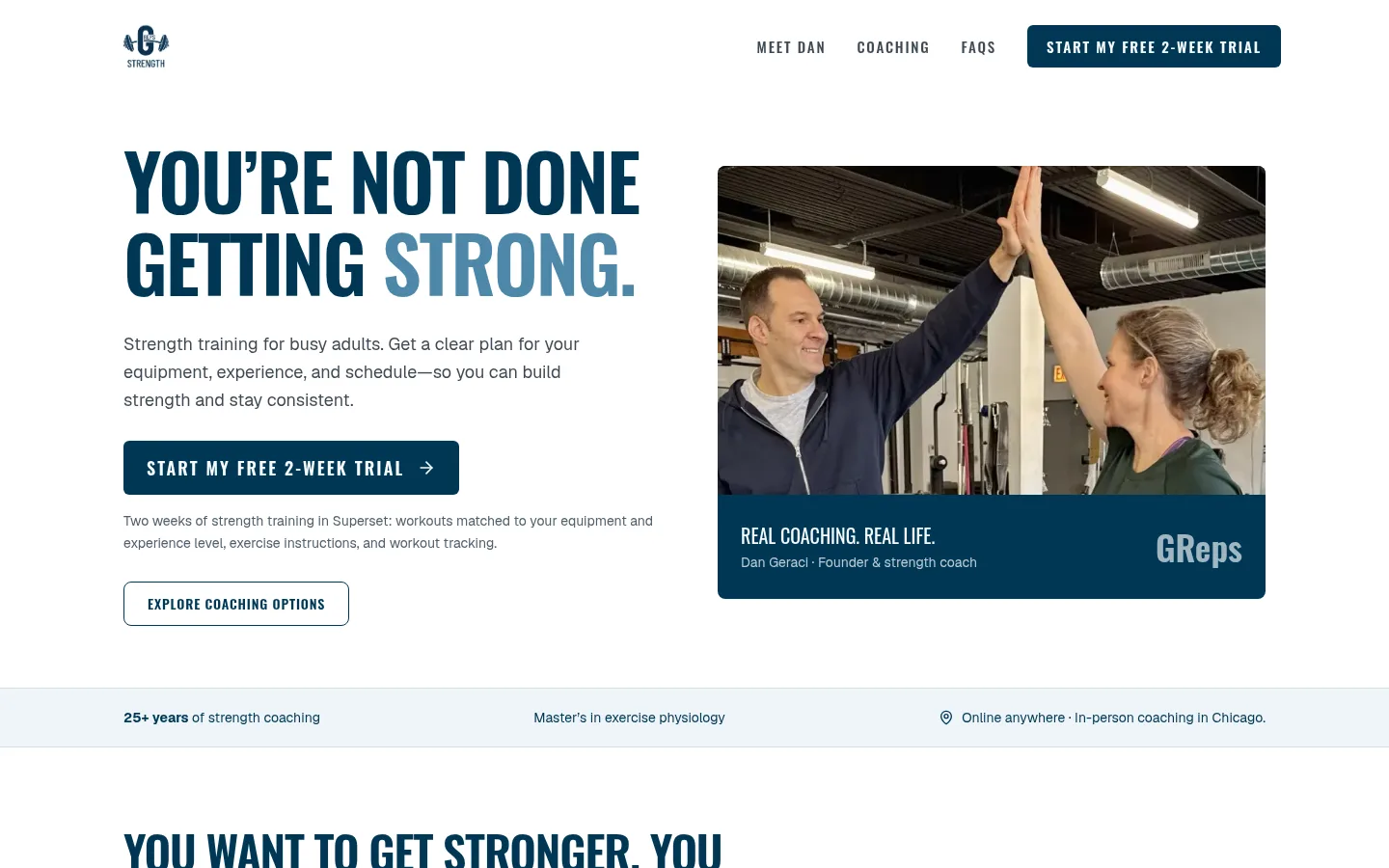 The GReps Strength website
